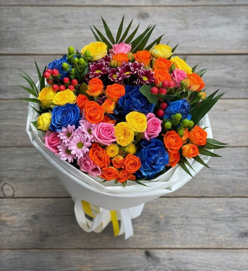 Букет цветов из: Розы и Хризантемы в Синдор