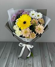 Букет цветов из:  Розы, Герберы и Хризантемы #REPLACE_PRED# Синдор