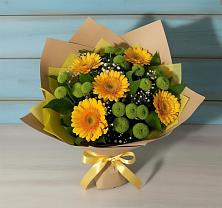 Букет цветов из:  Герберы и Хризантемы #REPLACE_PRED# Синдор