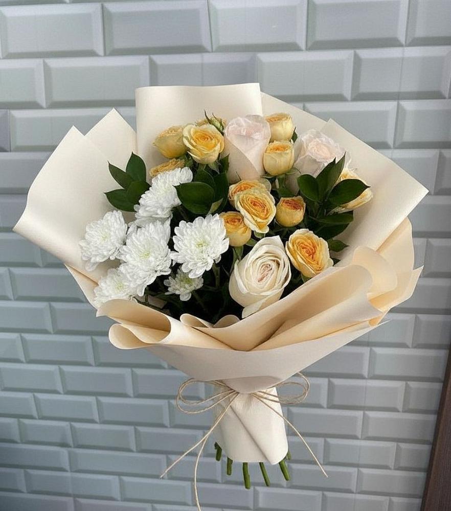 Букет цветов из: Розы и Хризантемы в Синдор