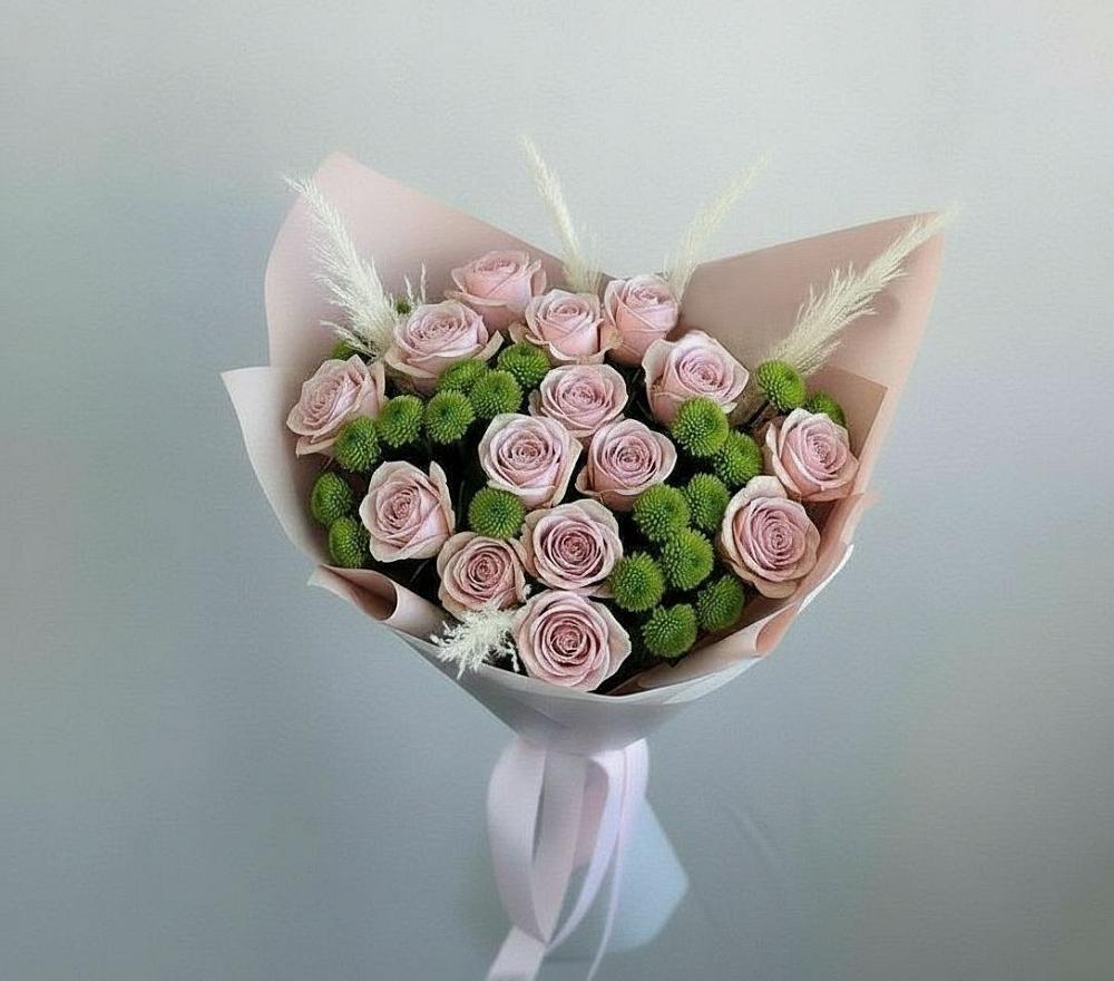 Букет цветов из: Розы и Хризантемы в Синдор