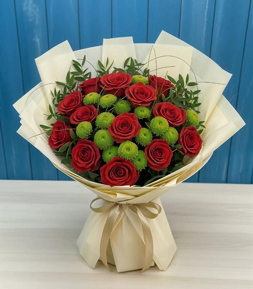 Букет цветов из: Розы и Хризантемы в Синдор