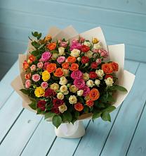 Букет Микс из разноцветных кустовых роз #REPLACE_PRED# Синдор
